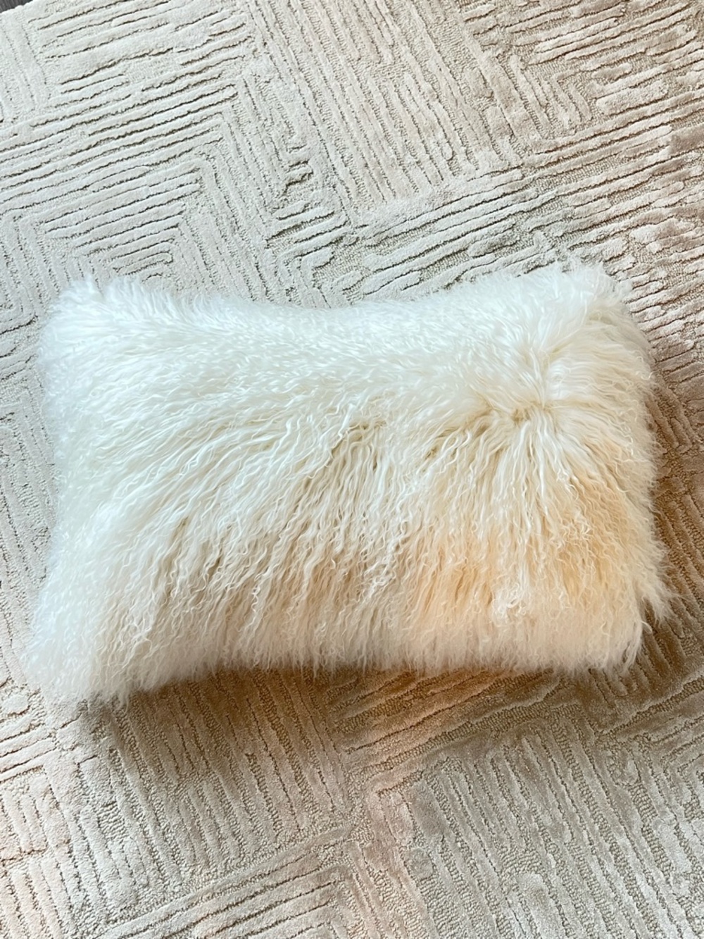 Z Gallerie Mia Mongolian Fur Lumbar Pillow